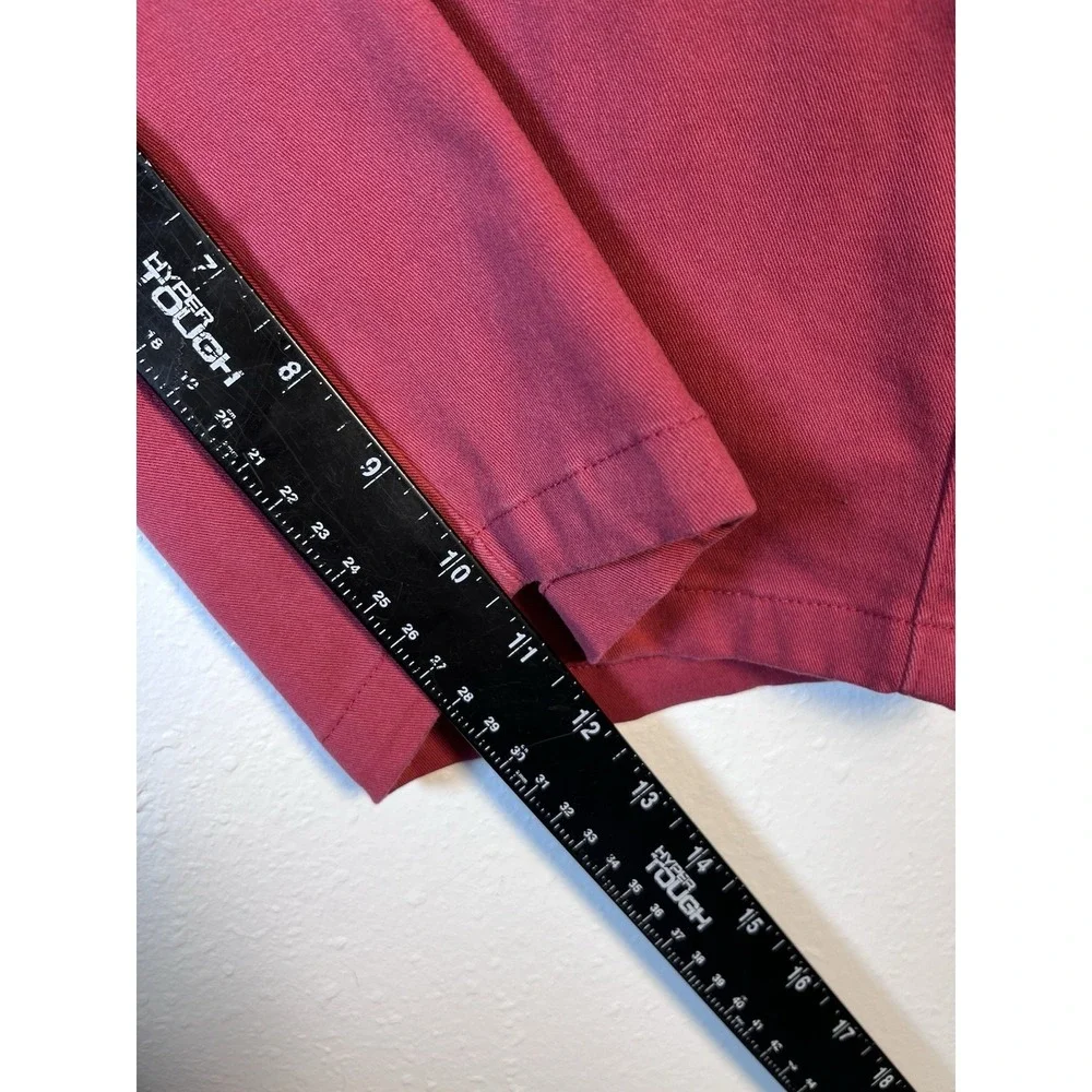 JOHNNIE-O Sz 34 Shorts Neal Malibu Red Flat Front Chino Stretch Twill *Flaw*